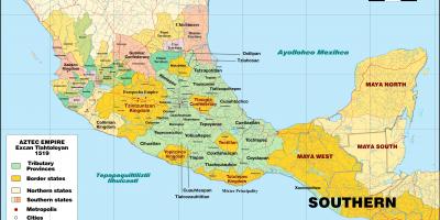 Tenochtitlan Meksikos žemėlapis