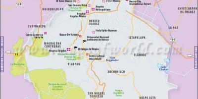 Meksikos Miesto vieta žemėlapyje