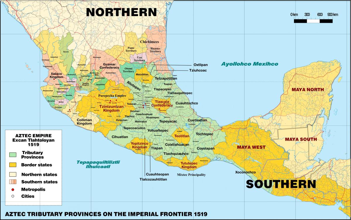 tenochtitlan Meksikos žemėlapis
