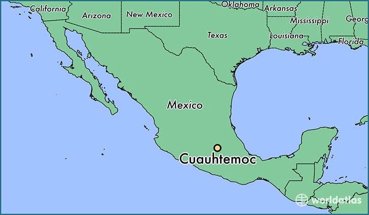 žemėlapis cuauhtemoc Meksika 