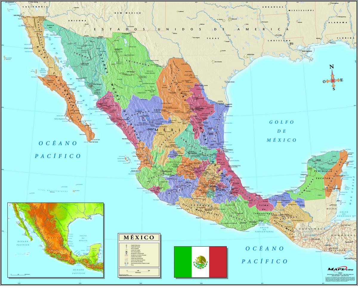 žemėlapis Meksika Miestas, pašto kodas