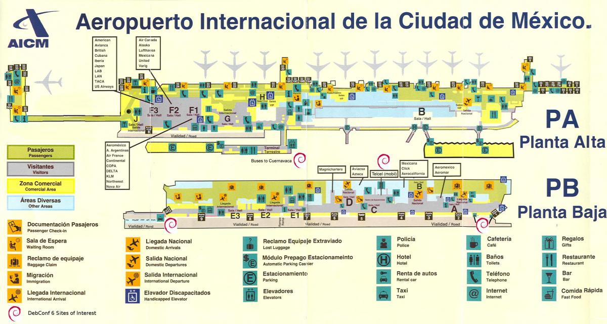 Meksiko tarptautinis oro uostas map