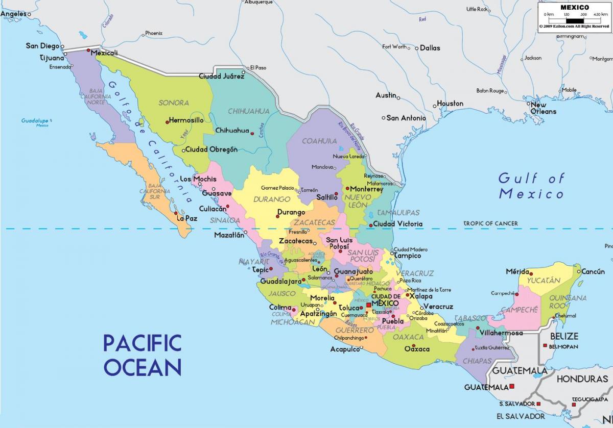 žemėlapis Meksikos Miesto valstybė