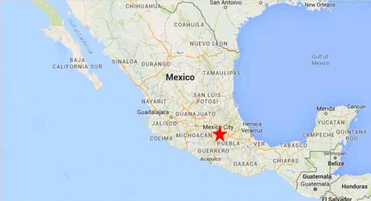 kapitalo Meksikos žemėlapis