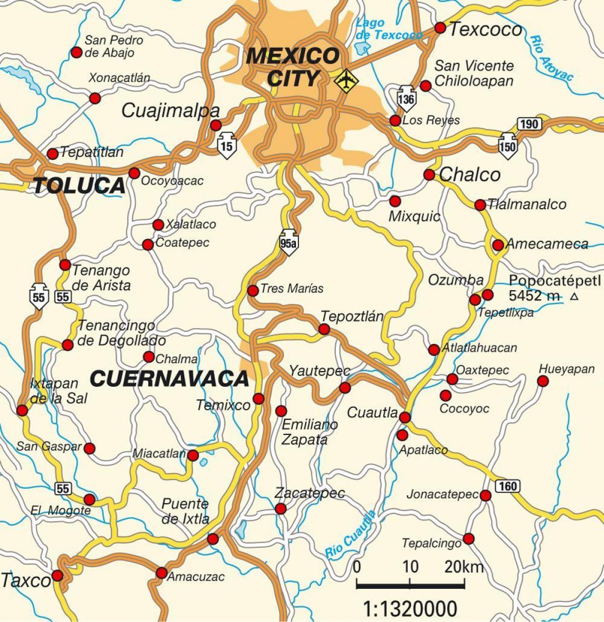 Meksikos Miesto df žemėlapyje