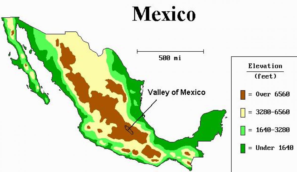 žemėlapyje slėnyje, Meksika