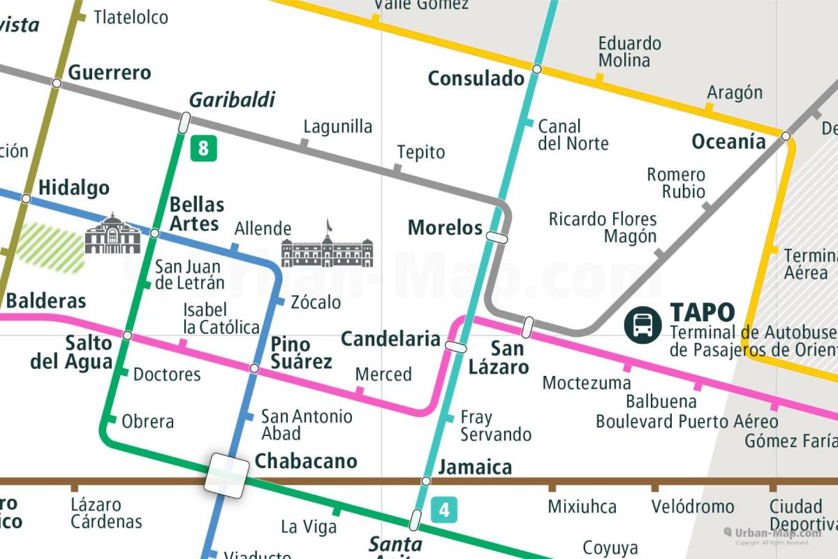 žemėlapis tepito meksikas 