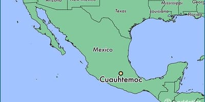 Žemėlapis cuauhtemoc Meksika 