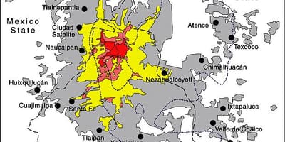 Žemėlapis Meksikos Miesto rajonas